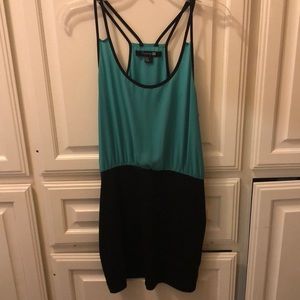 Forever 21 teal and black party dress